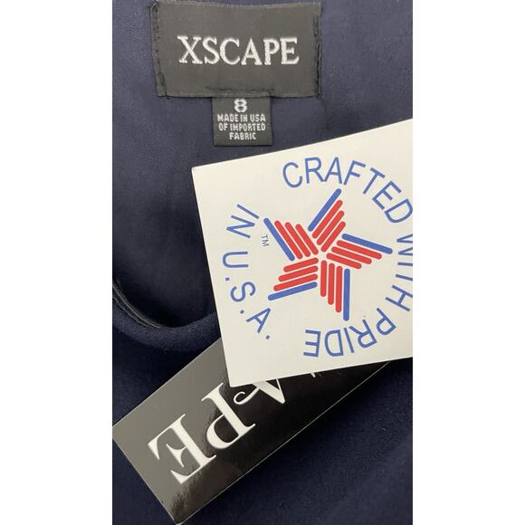 XSCAPE Dress Melanie 3D Floral Sleeve Scuba Crepe Gown Size 8 $259 - Picture 7 of 7